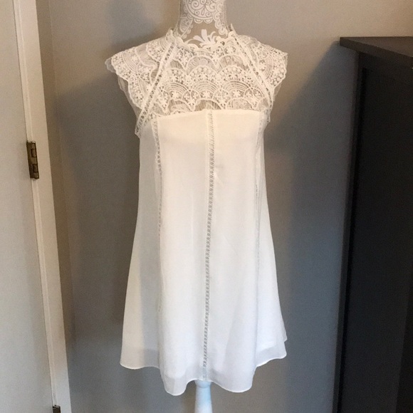 ivory lace shift dress